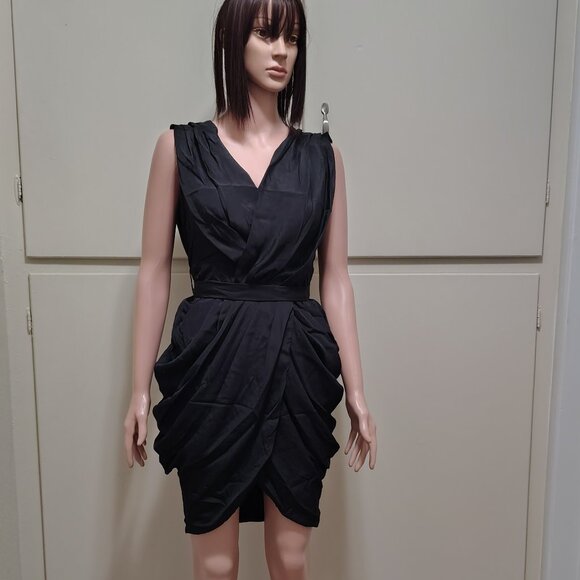 Rachael G. Grecian Style Dress with Slings, High Back, Black, Size 2 and 4 - Picture 2 of 12